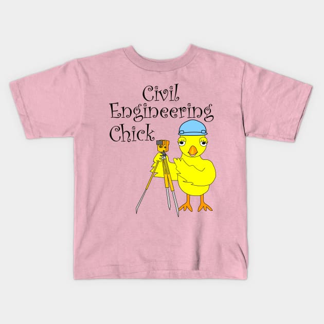 Civil Engineering Chick Kids T-Shirt by Barthol Graphics